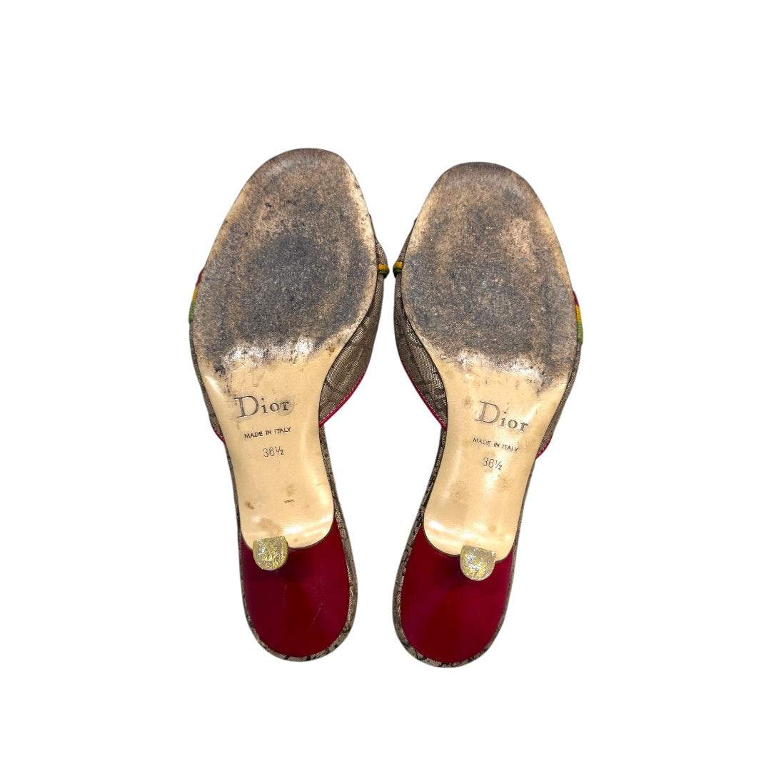CHRISTIAN DIOR SS2004 RASTA MONOGRAM MULES