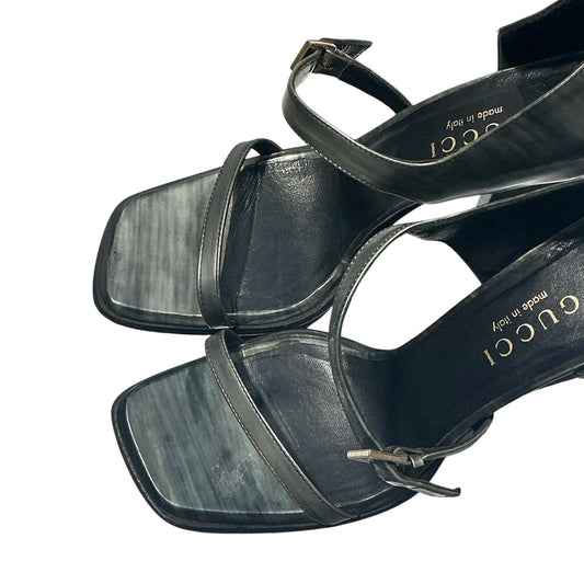GUCCI METALLIC STRAP HEELS