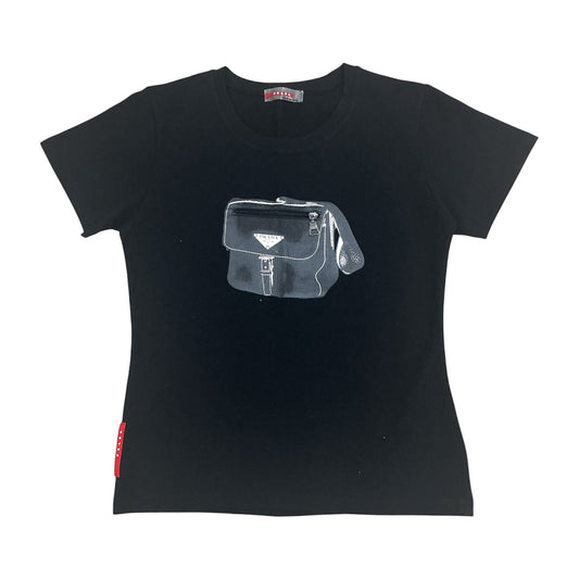 PRADA SPORT GRAPHIC TEE WITH ZIPPER