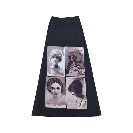 JEAN PAUL GAULTIER PORTRAIT MESH SKIRT