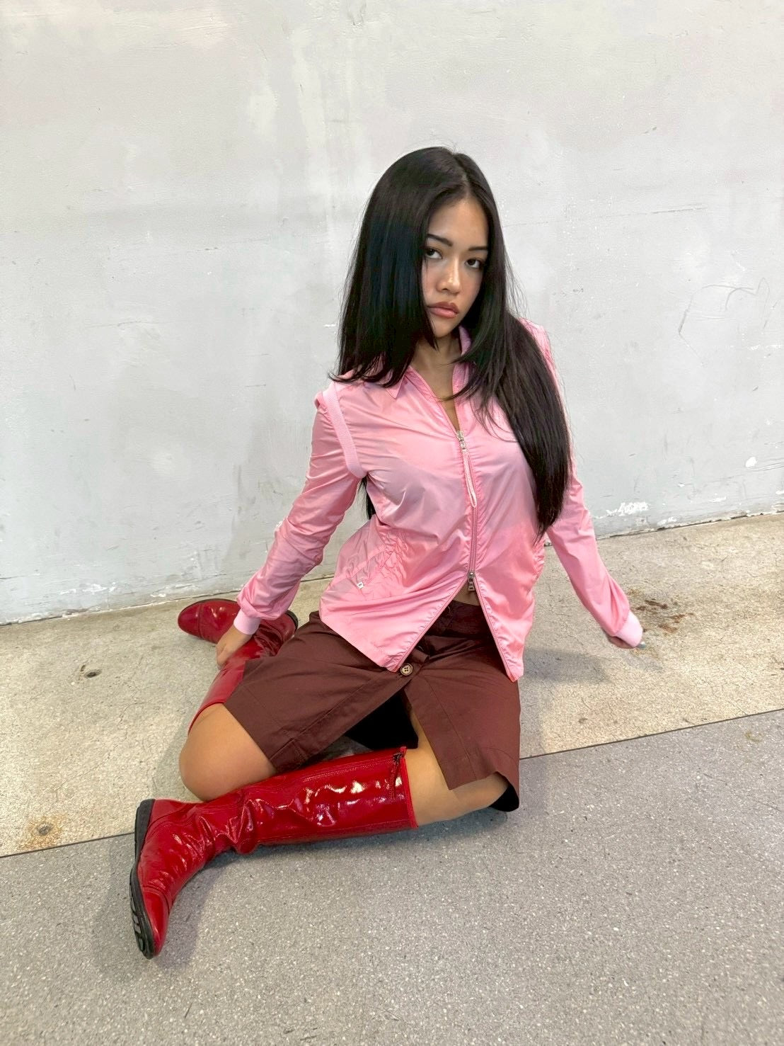 PRADA SPORT RED PATENT LEATHER BOOTS