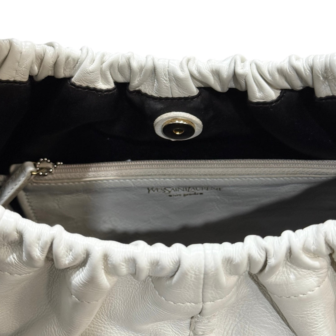 YEES SAINT LAURENT MOMBASA IVORY HANGBAG