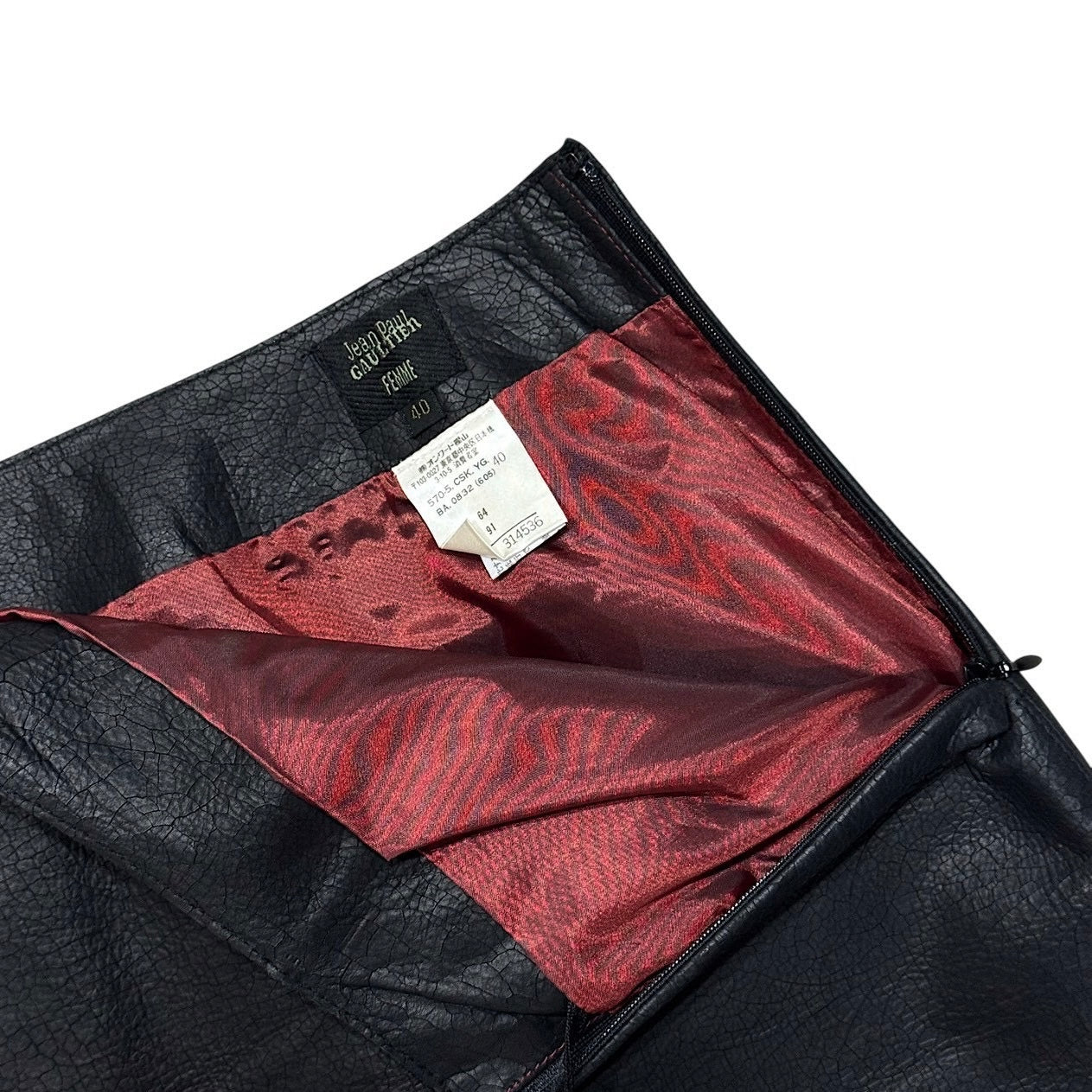 JEAN PAUL GAULTIER BLACK LEATHER SKIRT