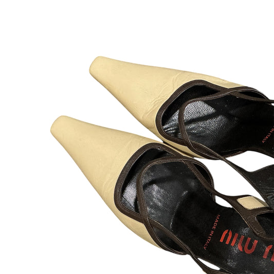 MIU MIU BEDIGE KITTEN HEELS