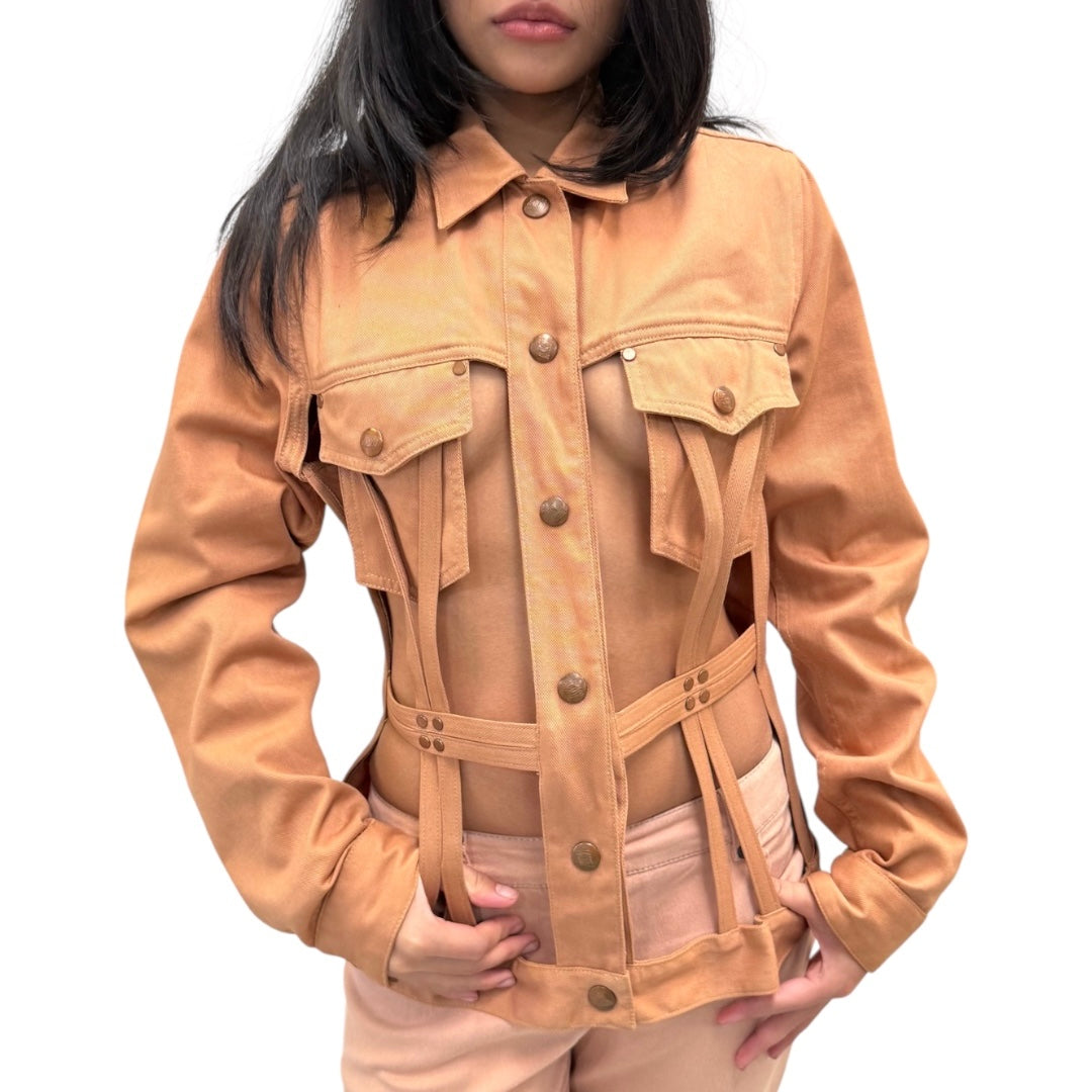 JEAN PAUL GAULTIER CORSET CAGE DENIM JACKET