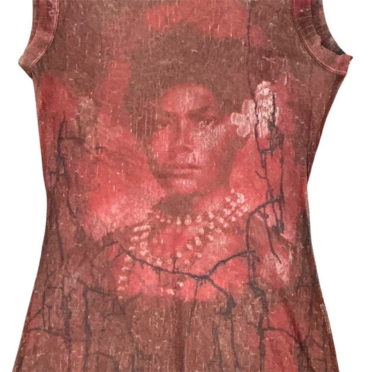 JEAN PAUL GAULTIER PRINTED MESH TURLE NECK TOP
