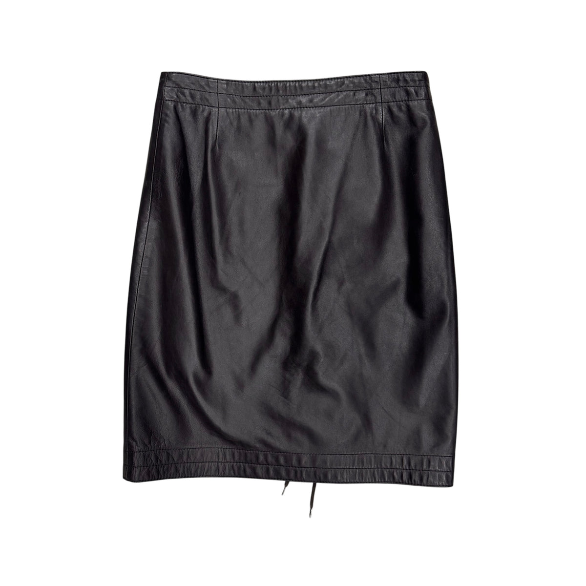 DIRK BIKKEMBERGS BROWN LACE UP LEATHER SKIRT