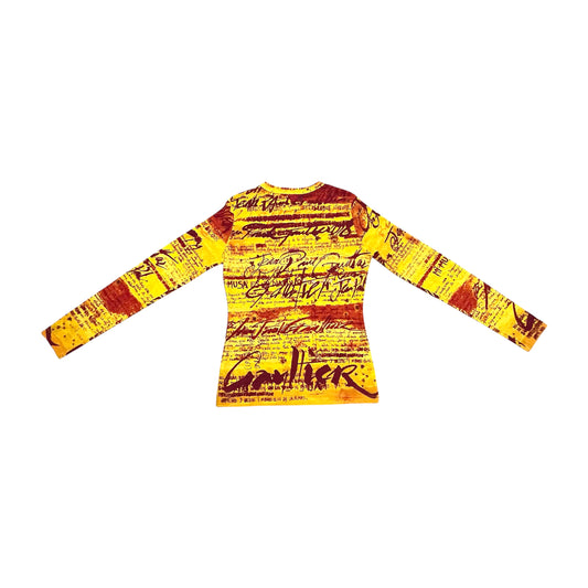 JEAN PAUL GAULTIER GRAFFITI PRINTED LONG SLEEVES TOP