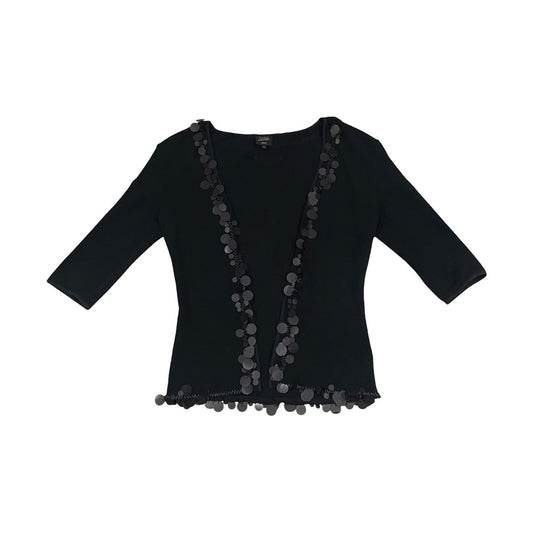 JEAN PAUL GAULTIER BLACK KNIT SEQUINS EMBELLISHMENT CARDIGAN