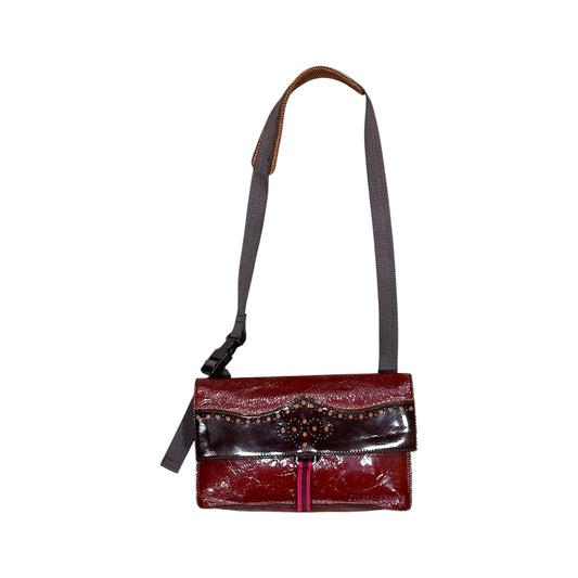 MIU MIU FW1999 BROWN BROGUE PATENT LEATHER BAG