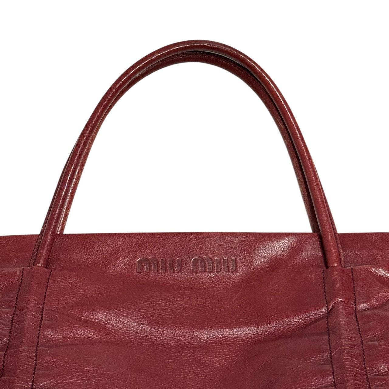 MIUMIU BURGUNDY RUCHED BAG