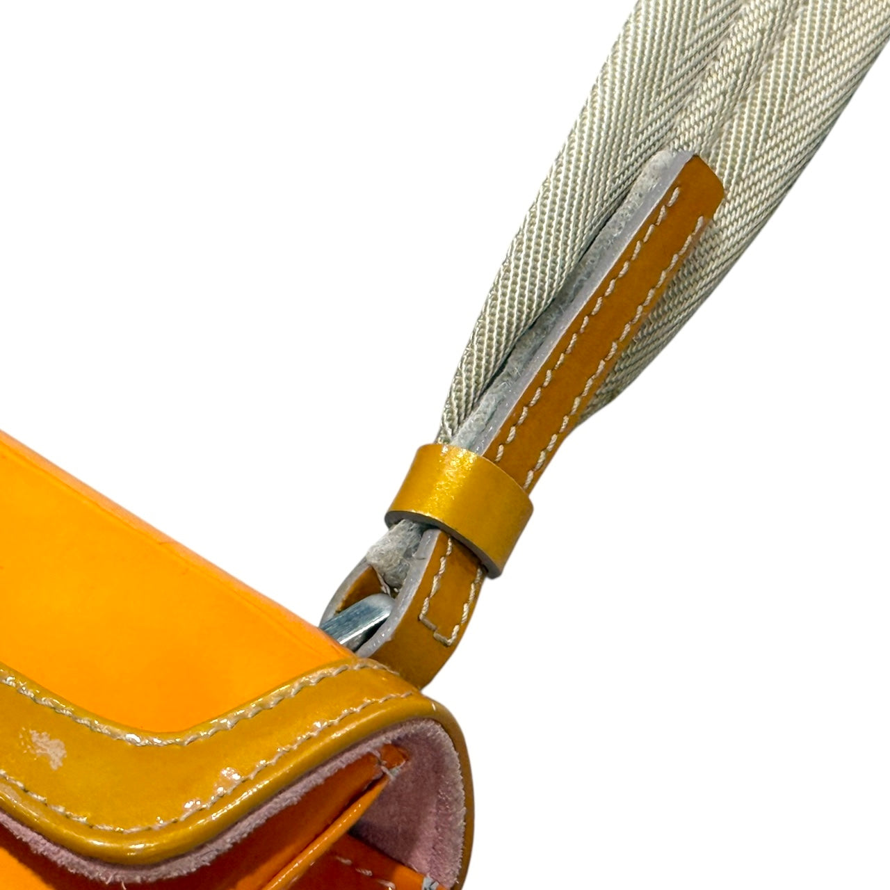 PRADA ORANGE PATENT LEATHER SHOULDER BAG