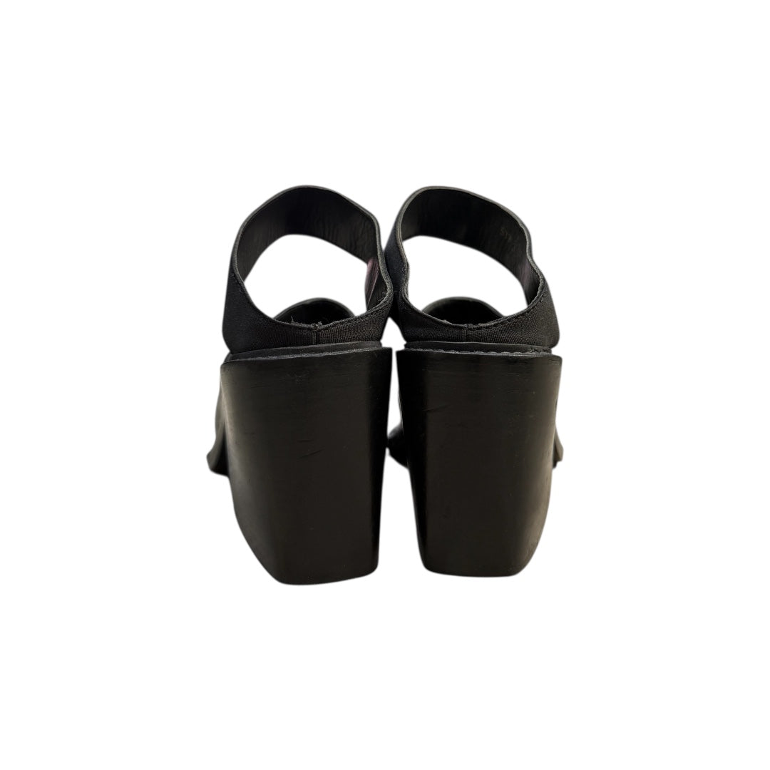 HELMUT LANG BLACK LEATHER MULES