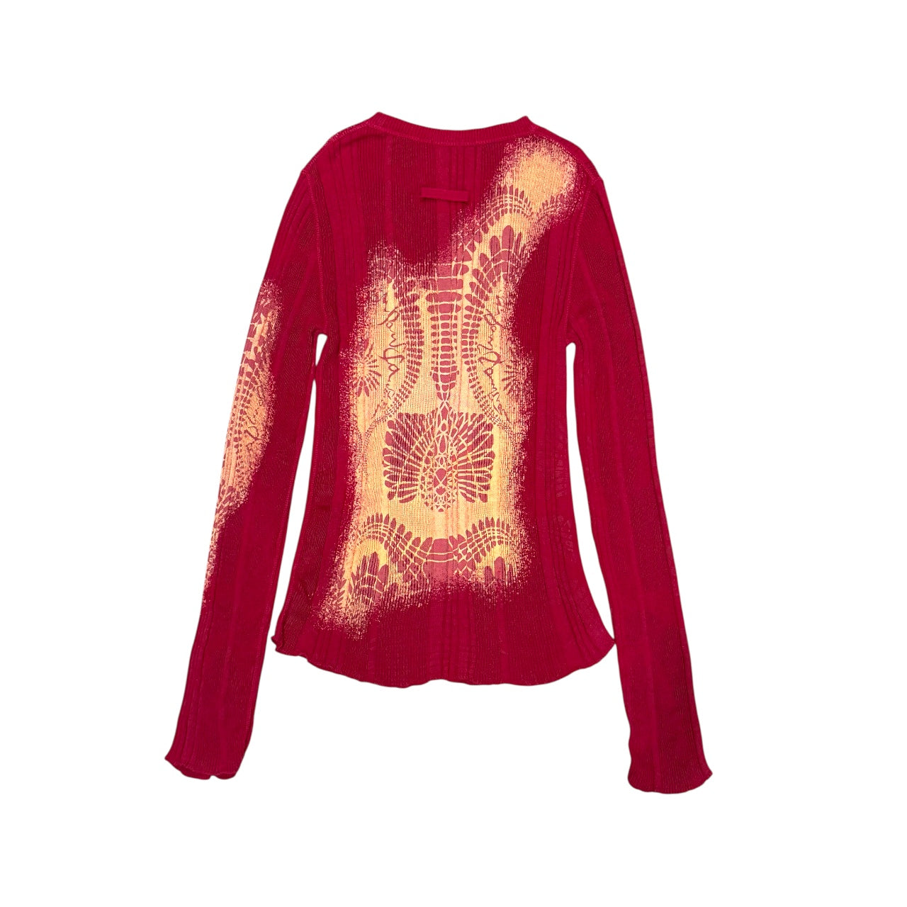 JEAN PAUL GAULTIER LACE PRINTED KNIT SWEATER