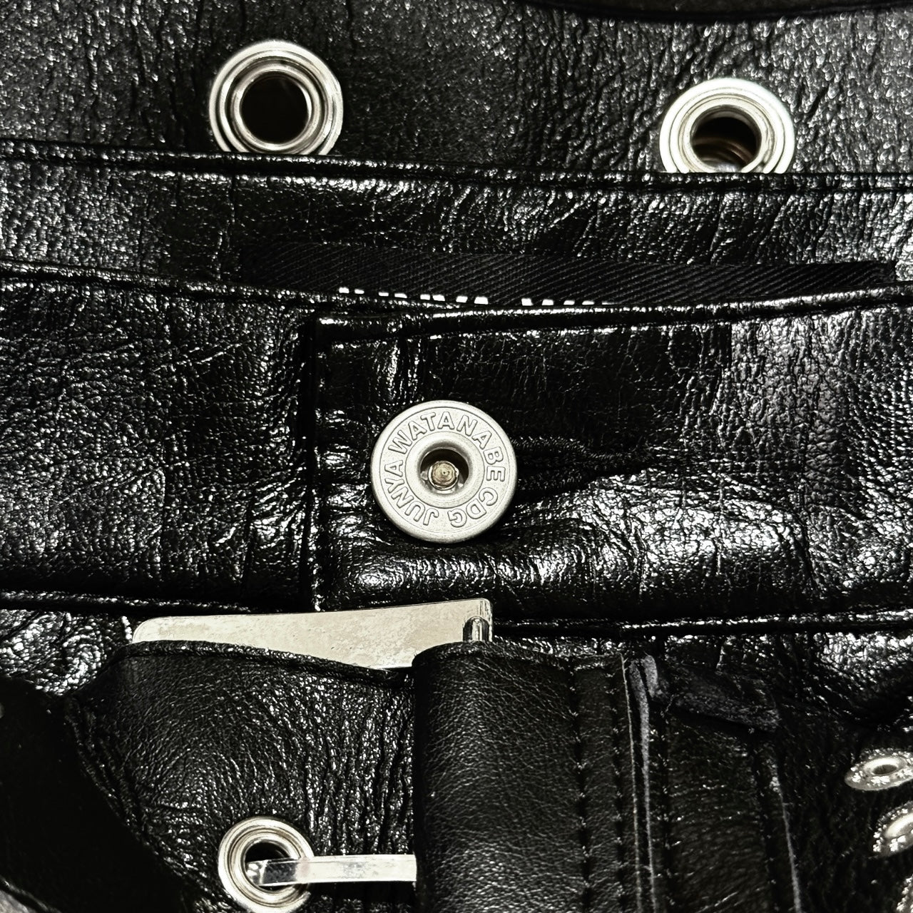 JUNYA WATANABE BLACK MULTI BUCKLE  MINI SKIRT