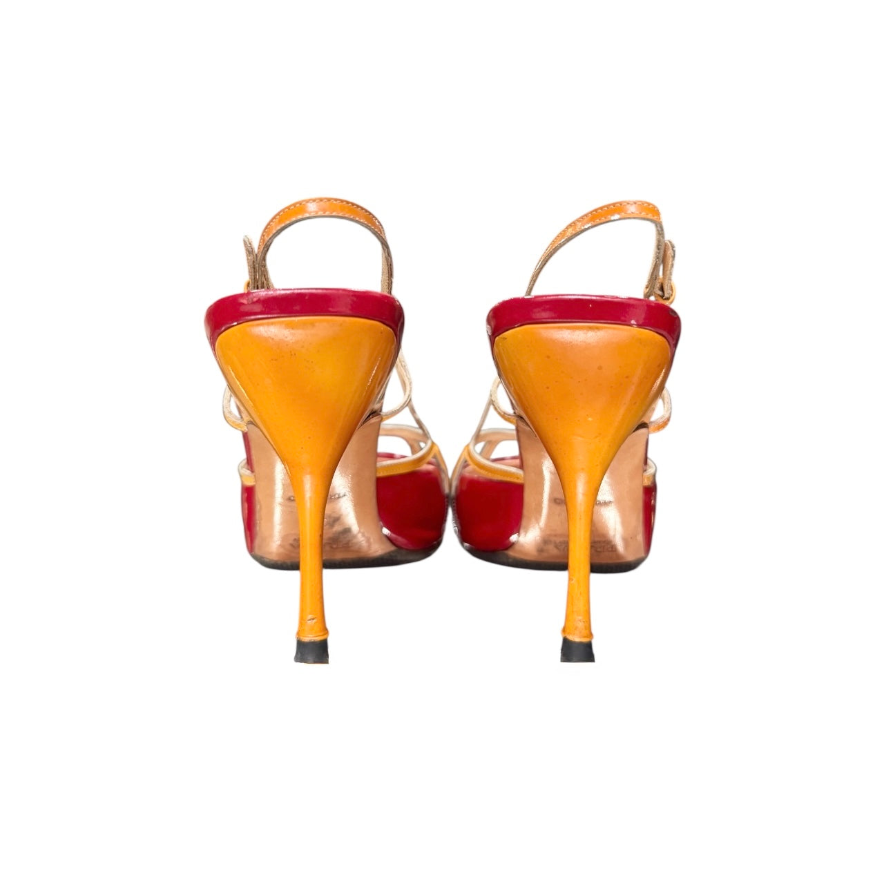 PRADA CAGE SLINGBACK PUMPS POINTED TOE HEELS