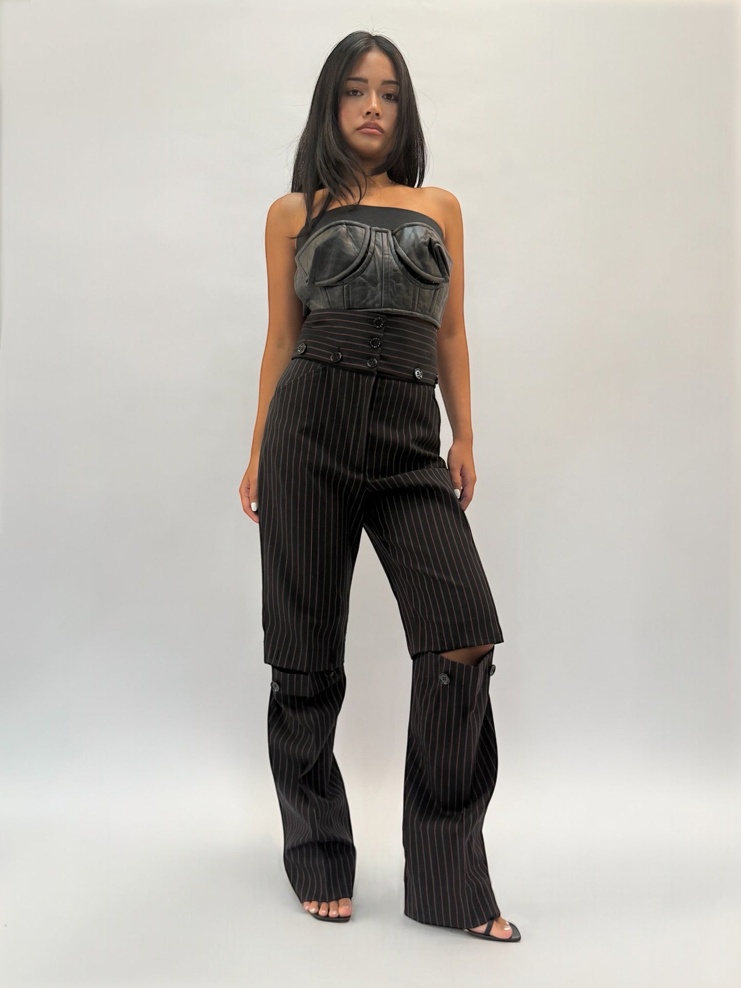 COMME DES GARÇON BLACK LEATHER BRA