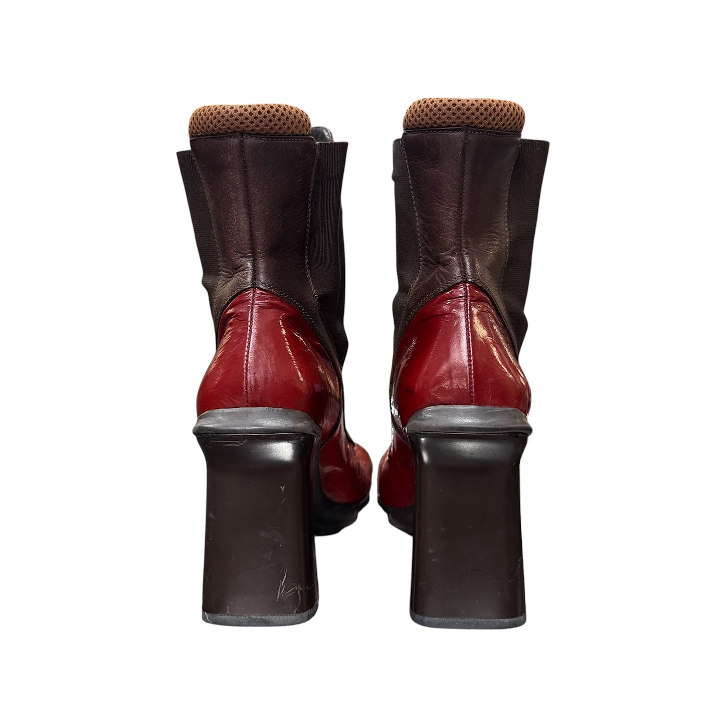 MIU MIU 1999 RED BUBBLE BOOTS