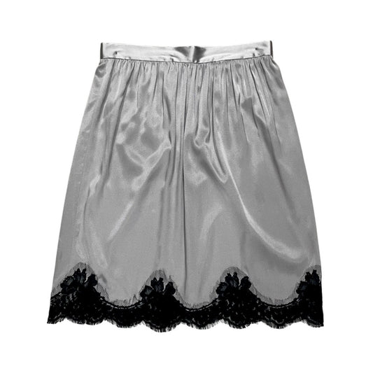 DOLCE & GABBANA GREY SILK LACE SKIRT