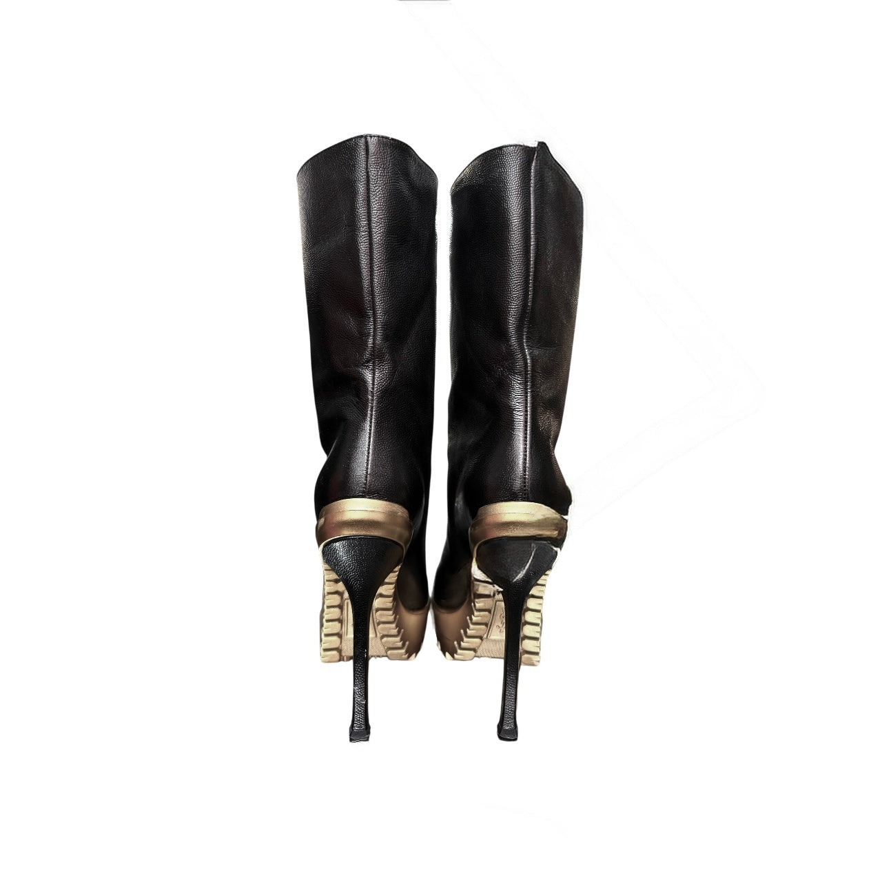YVES SAINT LAURENT BLACK LEATHER BOOTS
