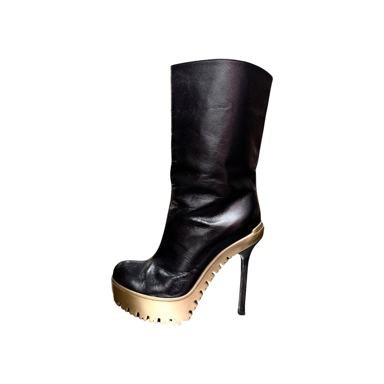 YVES SAINT LAURENT BLACK LEATHER BOOTS