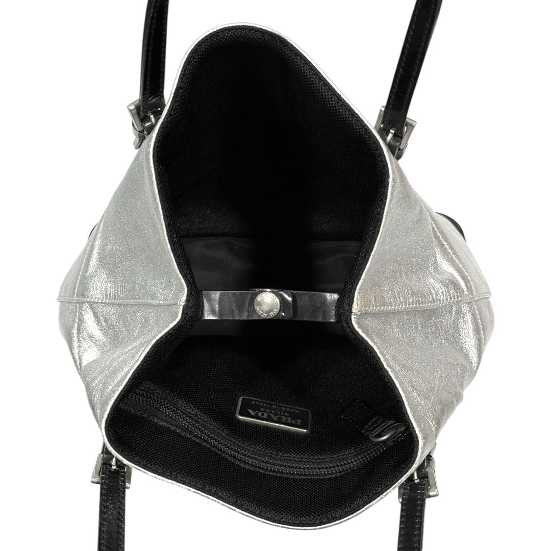 PRADA SILVER BOWLING BAG