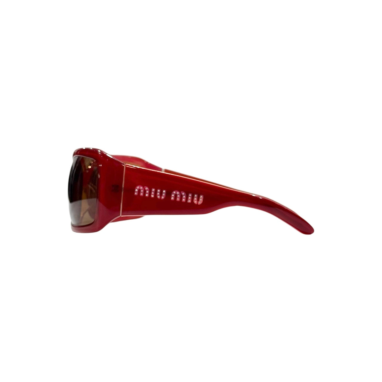 MIUMIU RED WRAP AROUND SUNGLASSES