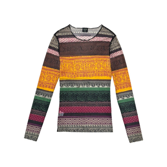 JEAN PAUL GAULTIER TRIBAL PATCHWORK MESH TOP