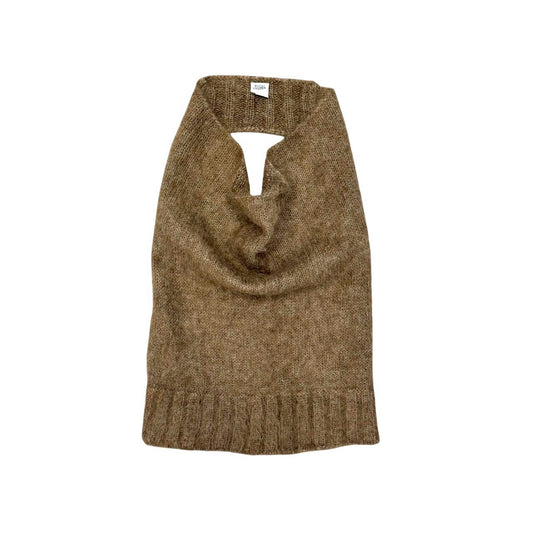 JEAN PAUL GAULTIER BROWN KNITTED DRAPE TOP