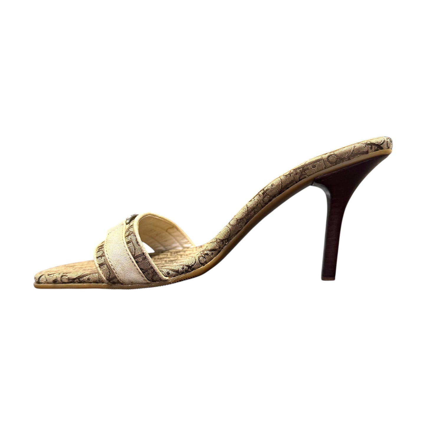 CHRISTIAN DIOR BROWN MONOGRAM MULES
