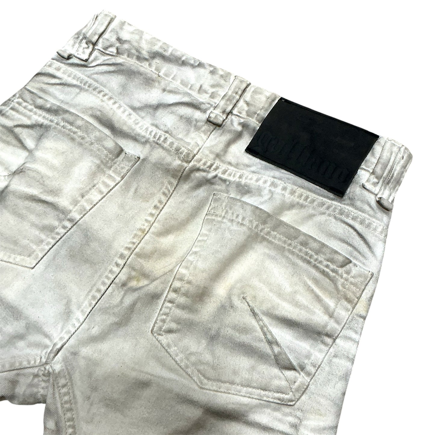 JOHN GALLIANO WHITE DISTRESSED JEANS