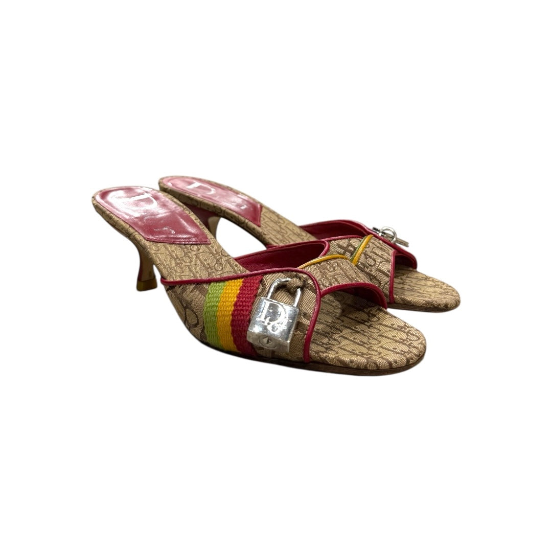 CHRISTIAN DIOR SS2004 RASTA MONOGRAM MULES