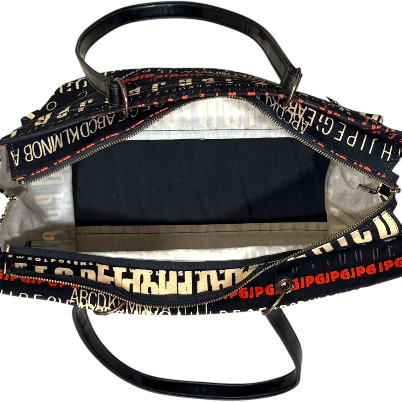 JEAN PAUL GAULTIER JPG SCRIPT LOGO ALL-OVER PRINT TOTE BAG