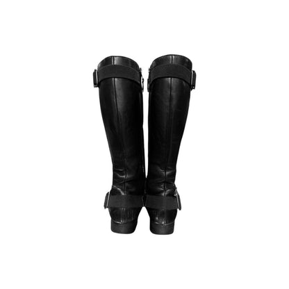 MIUMIU 00S BLACK BUCKLE BIKER BOOTS
