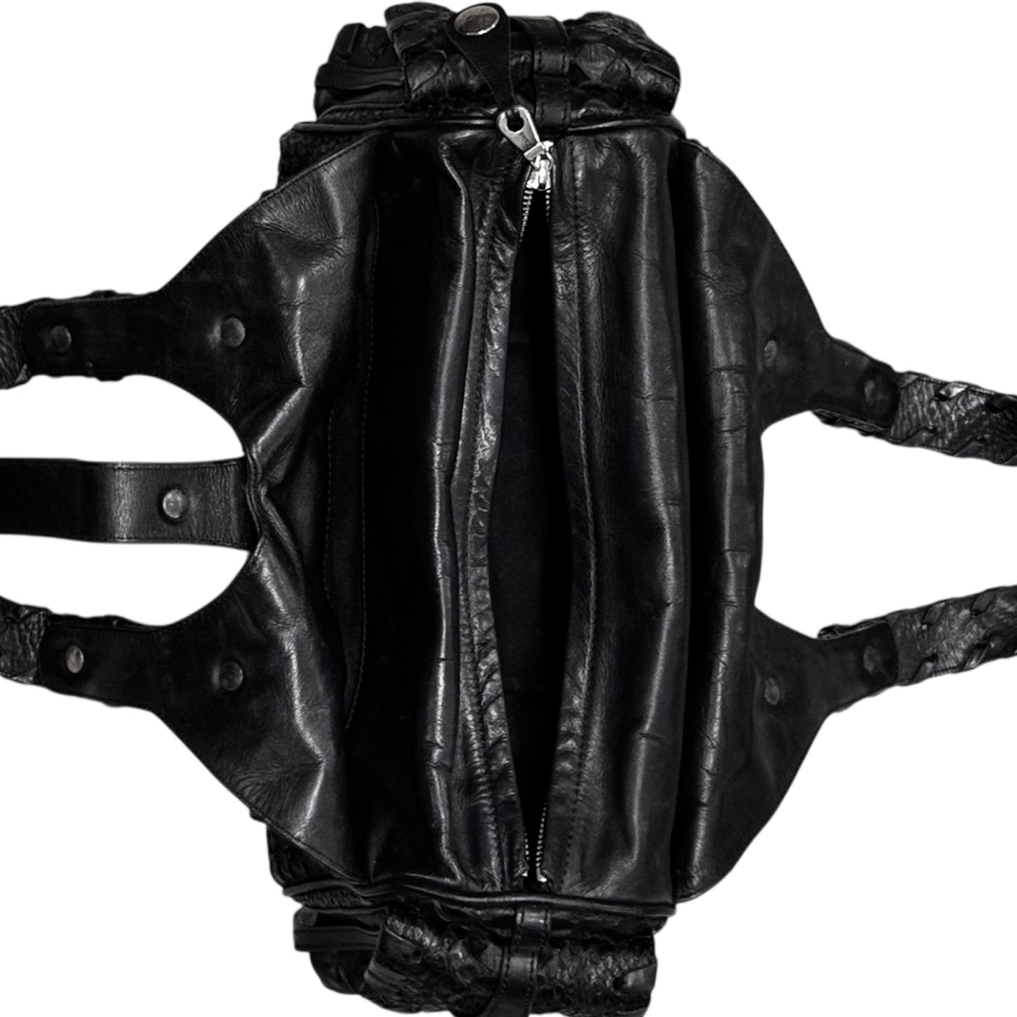 CHLOÈ BLACK PYTHON SILVERADO SATCHEL BAG