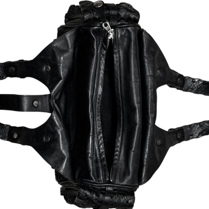 CHLOÈ BLACK PYTHON SILVERADO SATCHEL BAG