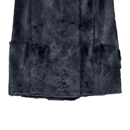 PRADA SPORT 2009 BLACK GOAT FUR LONG  GILET COAT