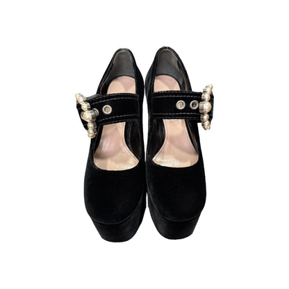 MIUMIU BLACK MARYJANE PLATFORM HEELS
