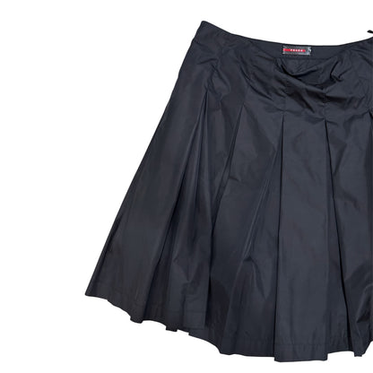 PRADA SPORT BLACK NYLON PLEATED SKIRT