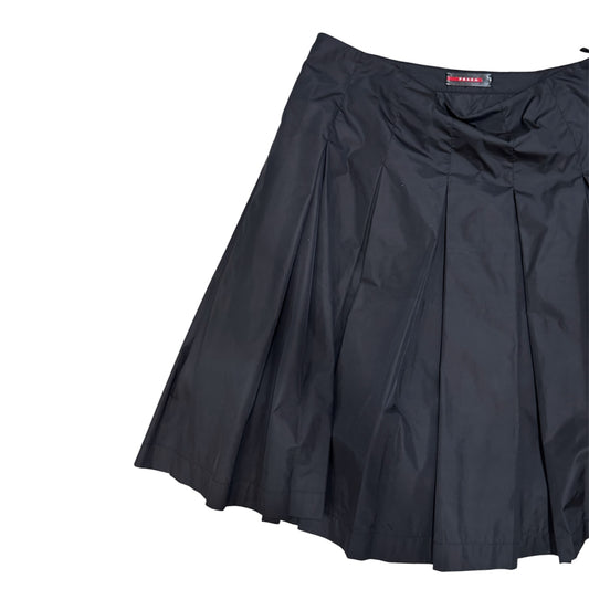 PRADA SPORT BLACK NYLON PLEATED SKIRT