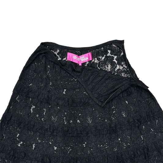 JUNYA WATANABE MAN BLACK CUTWORK LACE SKIRT
