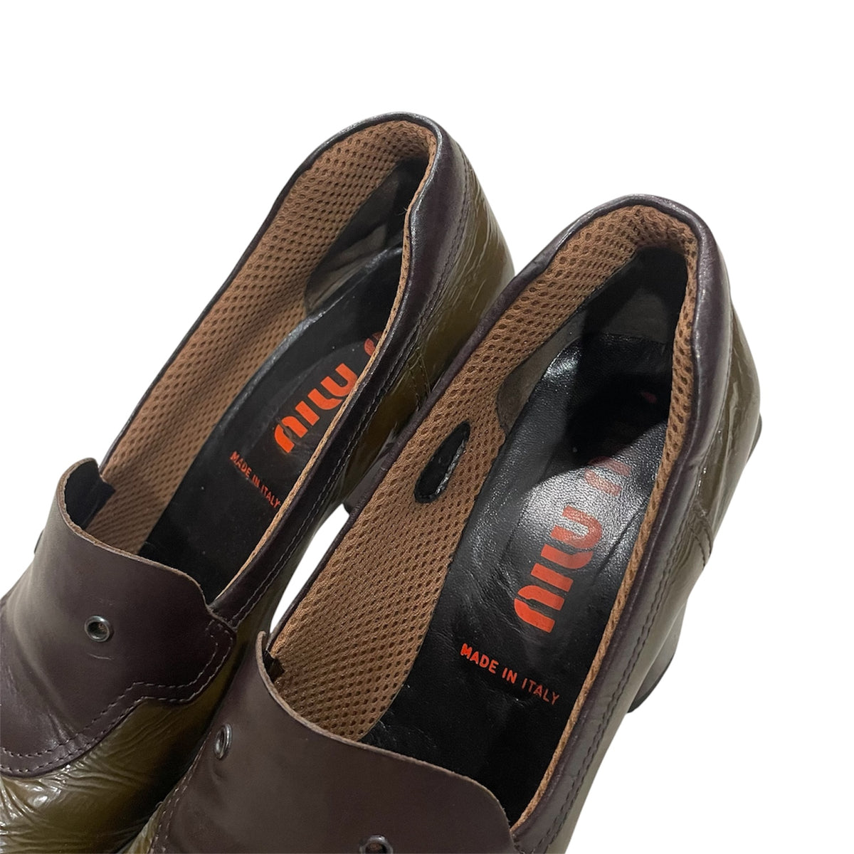 MIU MIU 1999 BUBBLE SOLE PATENT LEATHER HEELS