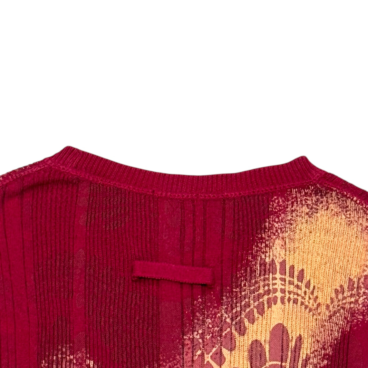 JEAN PAUL GAULTIER LACE PRINTED KNIT SWEATER