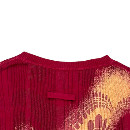 JEAN PAUL GAULTIER LACE PRINTED KNIT SWEATER