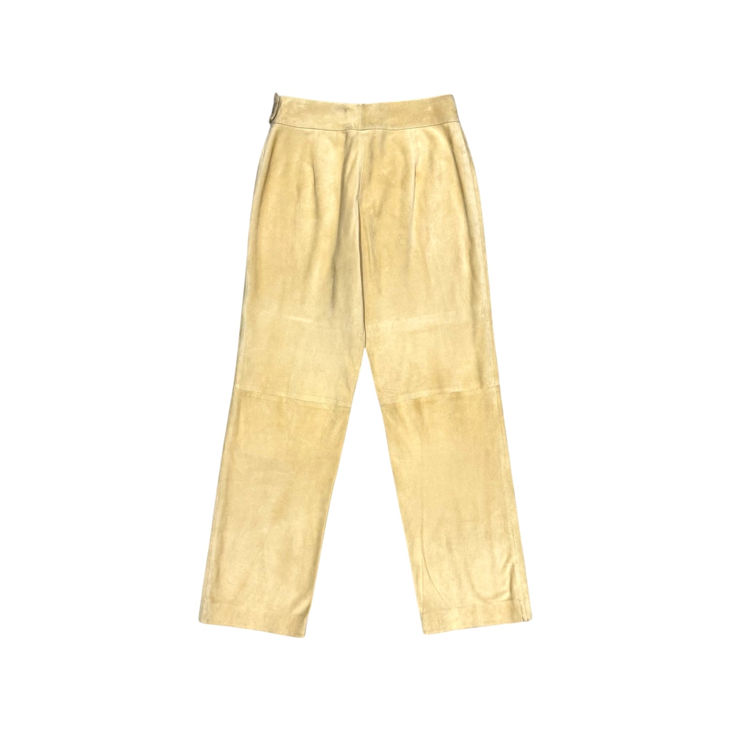 VALENTINO BUCKLED SUEDE LEATHER PANTS
