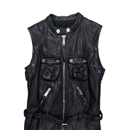 DSQUARED2 BLACK UTILITY LEATHER DRESS