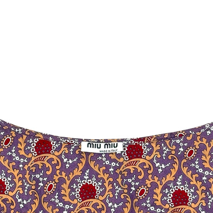 MIU MIU PURPLE FLORAL TOP