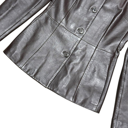 DOLCE&GABBANA RICH CHOCOLATE BROWN LEATHER JACKET