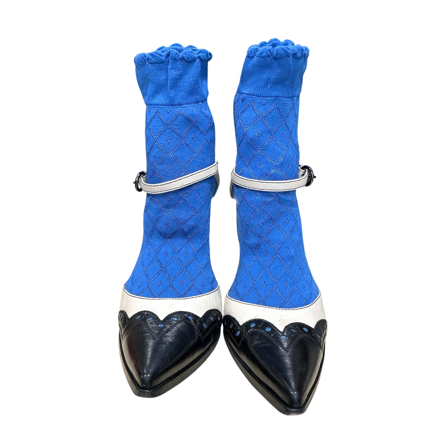 MIU MIU MARY JANE SOCK ANKLE BOOTS