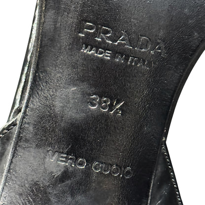 PRADA BLACK SLINGBACK SANDALS HEELS